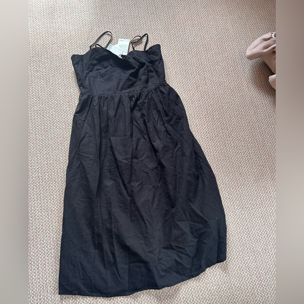 H&M Black Midi Spaghetti-Strap Dress - Picture 3 of 12